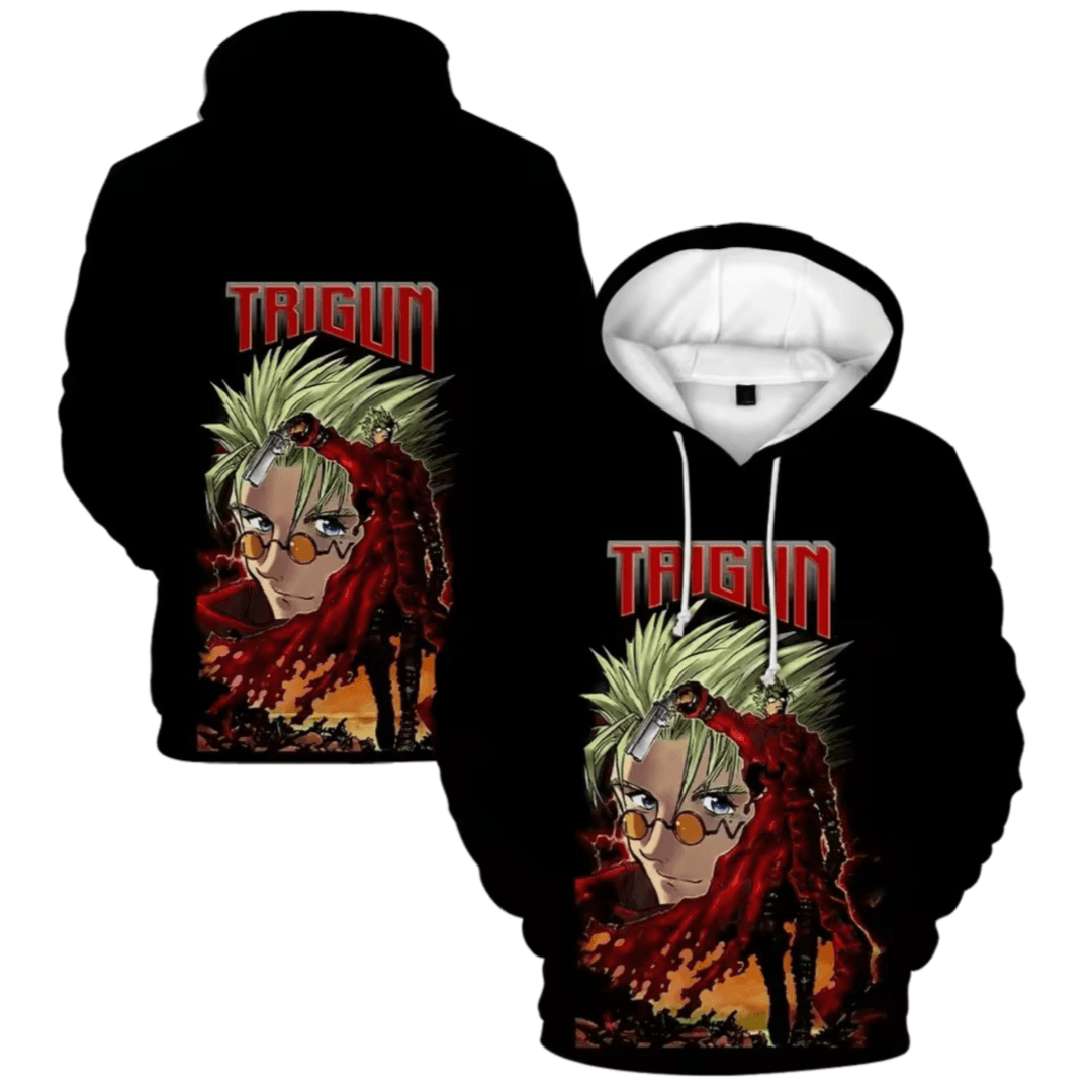 Anime Trigun Vash The Stampede 3D Printed Black Hoodie