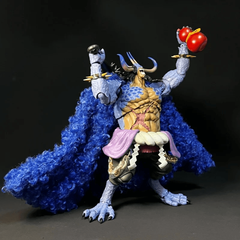 26cm Anime One Piece Kaido Plush Dark Combat Cloak Movable Action Figure Toy — detail 1