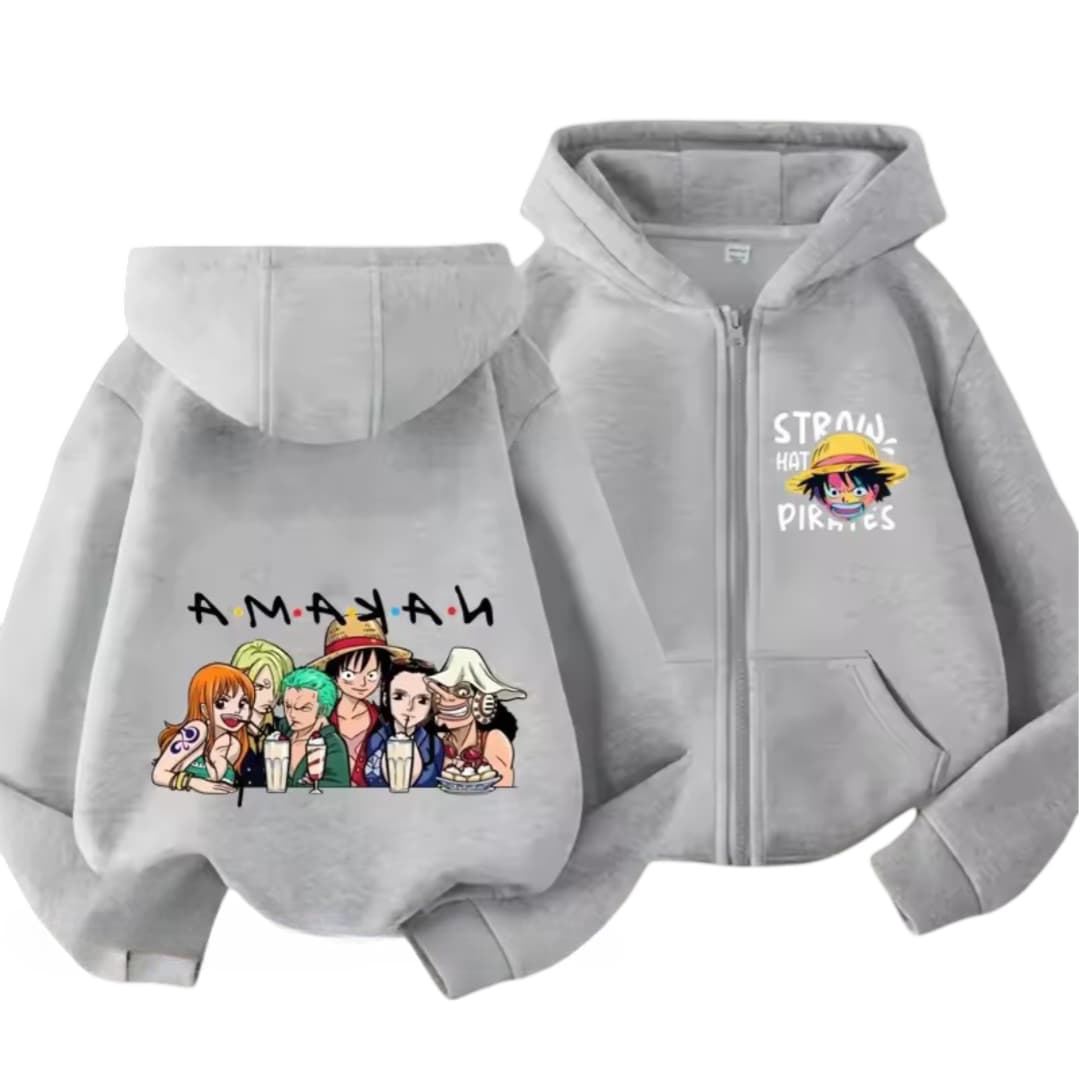 Anime One Piece Character Zipper Hoodie — detail 1