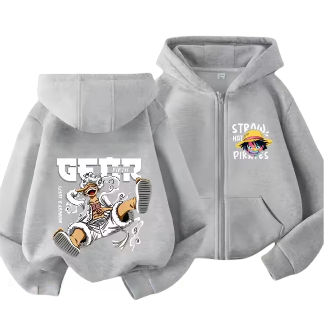 One Piece Anime Luffy Gear 5 Straw Hat Pirates Zipper Hoodie — detail 2