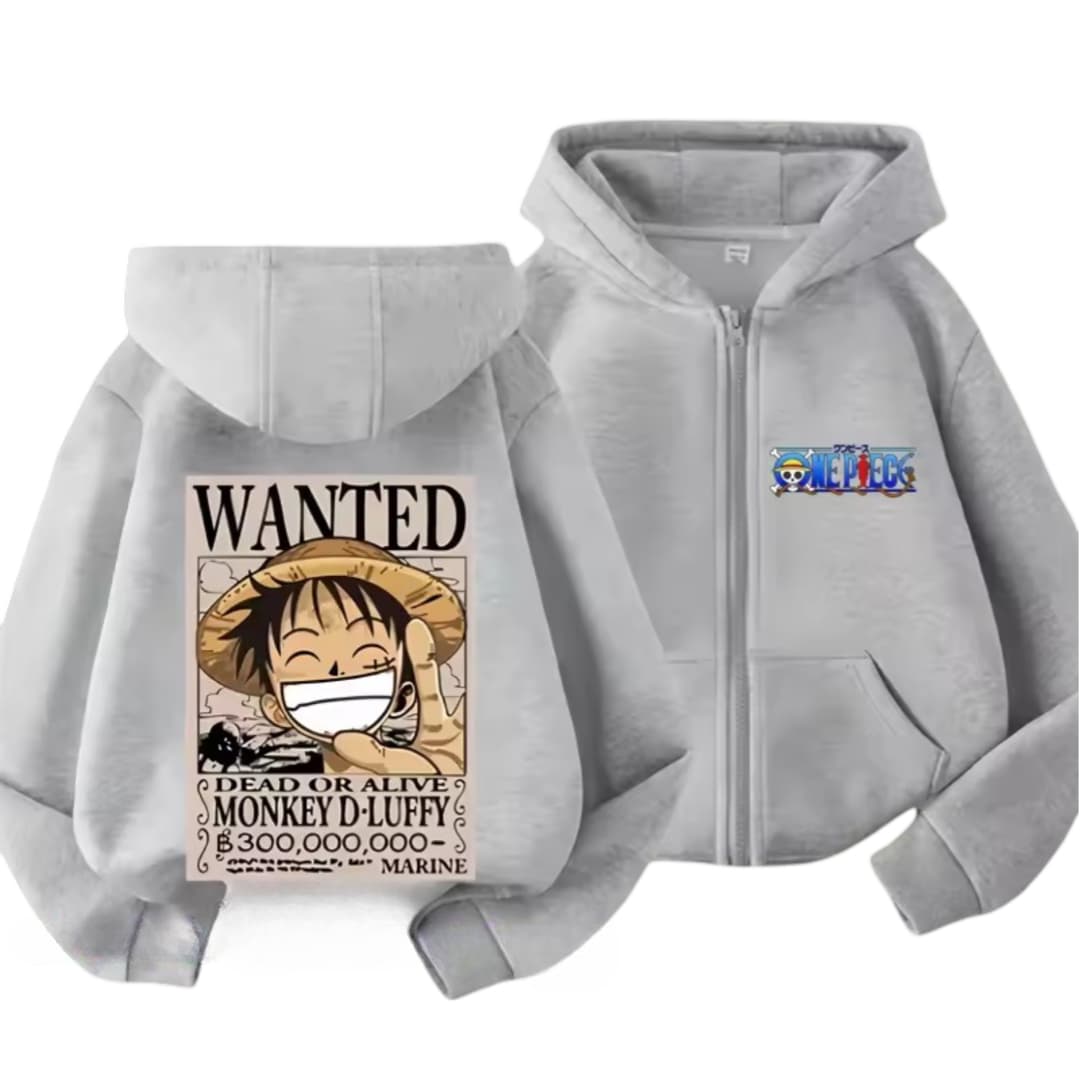 Anime One Piece Dead Or Alive Monkey D. Luffy Long-Sleeve Zipper Hoodie — detail 1