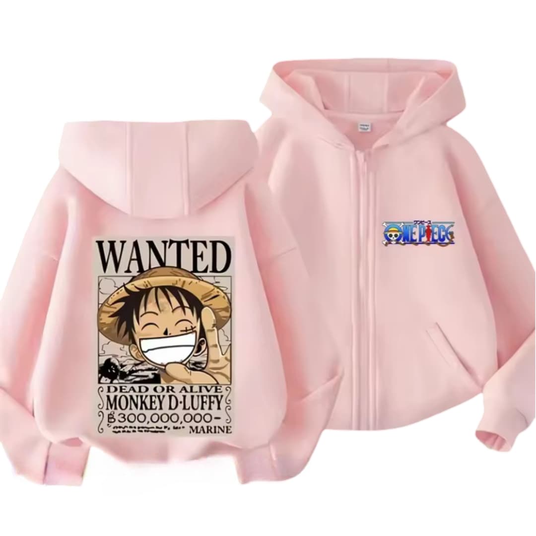 Anime One Piece Dead Or Alive Monkey D. Luffy Long-Sleeve Zipper Hoodie — detail 2