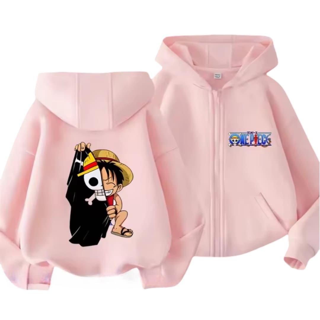 Anime One Piece Luffy With Flag Long-Sleeve Zipper Hoodie — detail 1