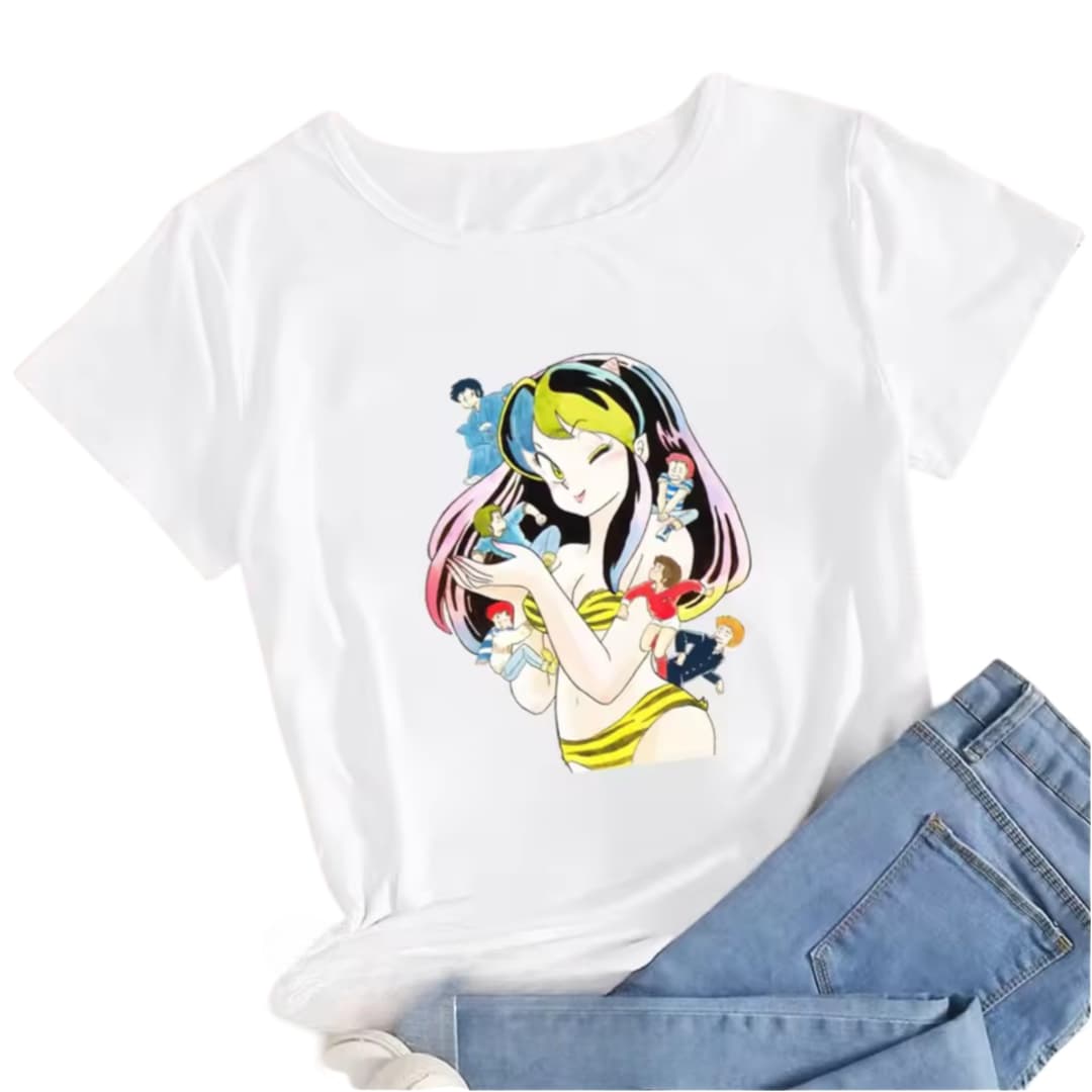 Anime Urusei Yatsura Lum White T-Shirt
