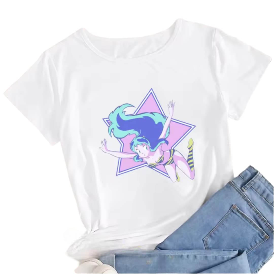Anime Urusei Yatsura Lum Printed Casual T-Shirt