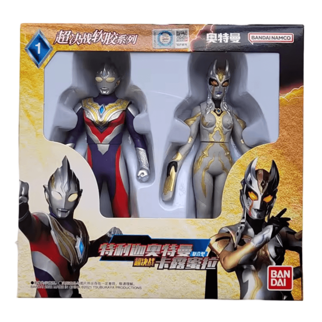 Anime Ultraman Tiga And Carmeara Action Figure Toy Set