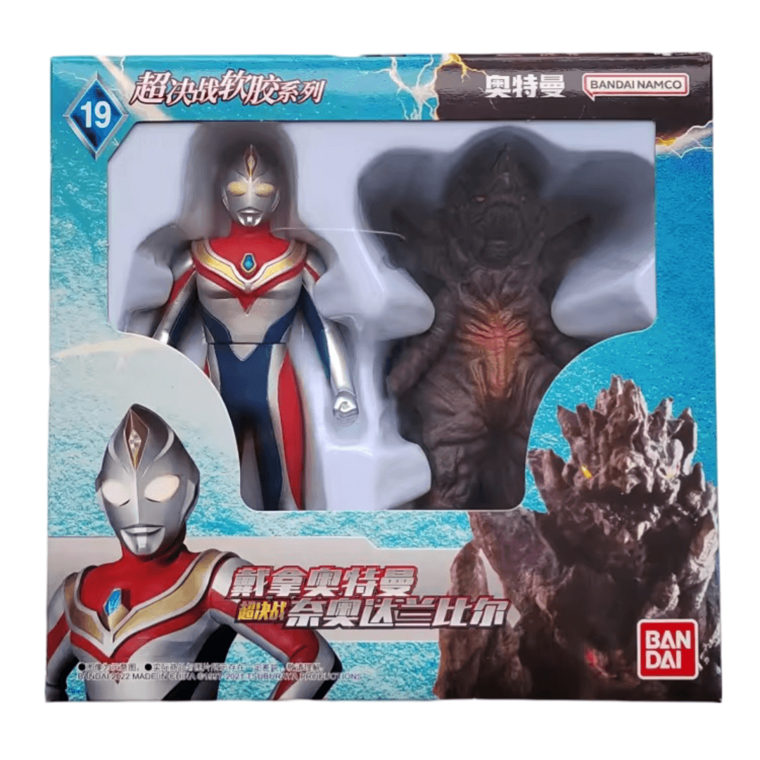 Anime Ultraman Tiga And Ultra Monster Gromite Action Figure Toy Set