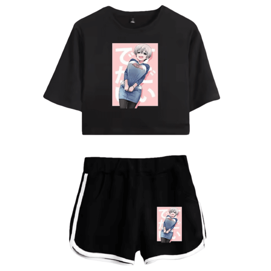 Anime Uzaki-Chan Wants To Hang Out! Hana Uzaki Printed Top And Shorts Set