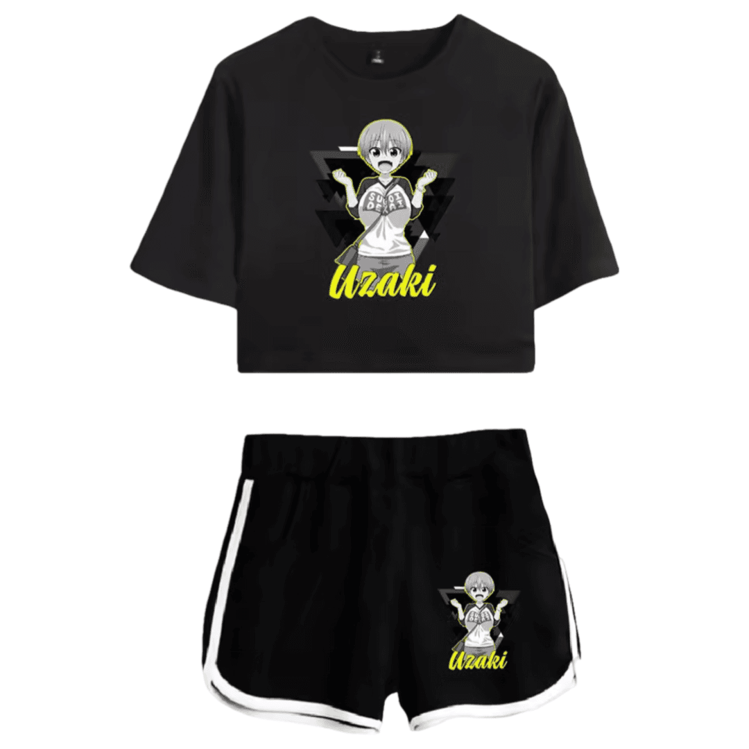 Uzaki-Chan Wants To Hang Out! Anime Hana Uzaki Black Top And Shorts Set