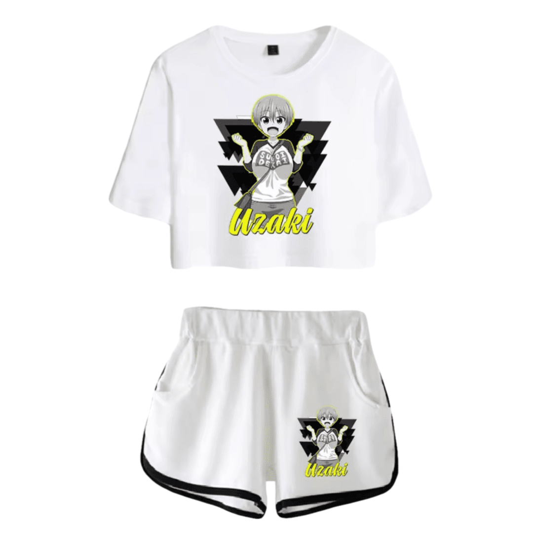Uzaki-Chan Wants To Hang Out! Anime Hana Uzaki White Top And Shorts Set
