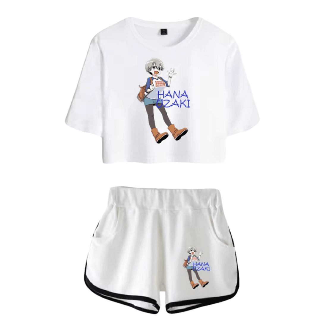 Uzaki-Chan Wants To Hang Out! Hana Uzaki Anime Printed White Top And Shorts Set