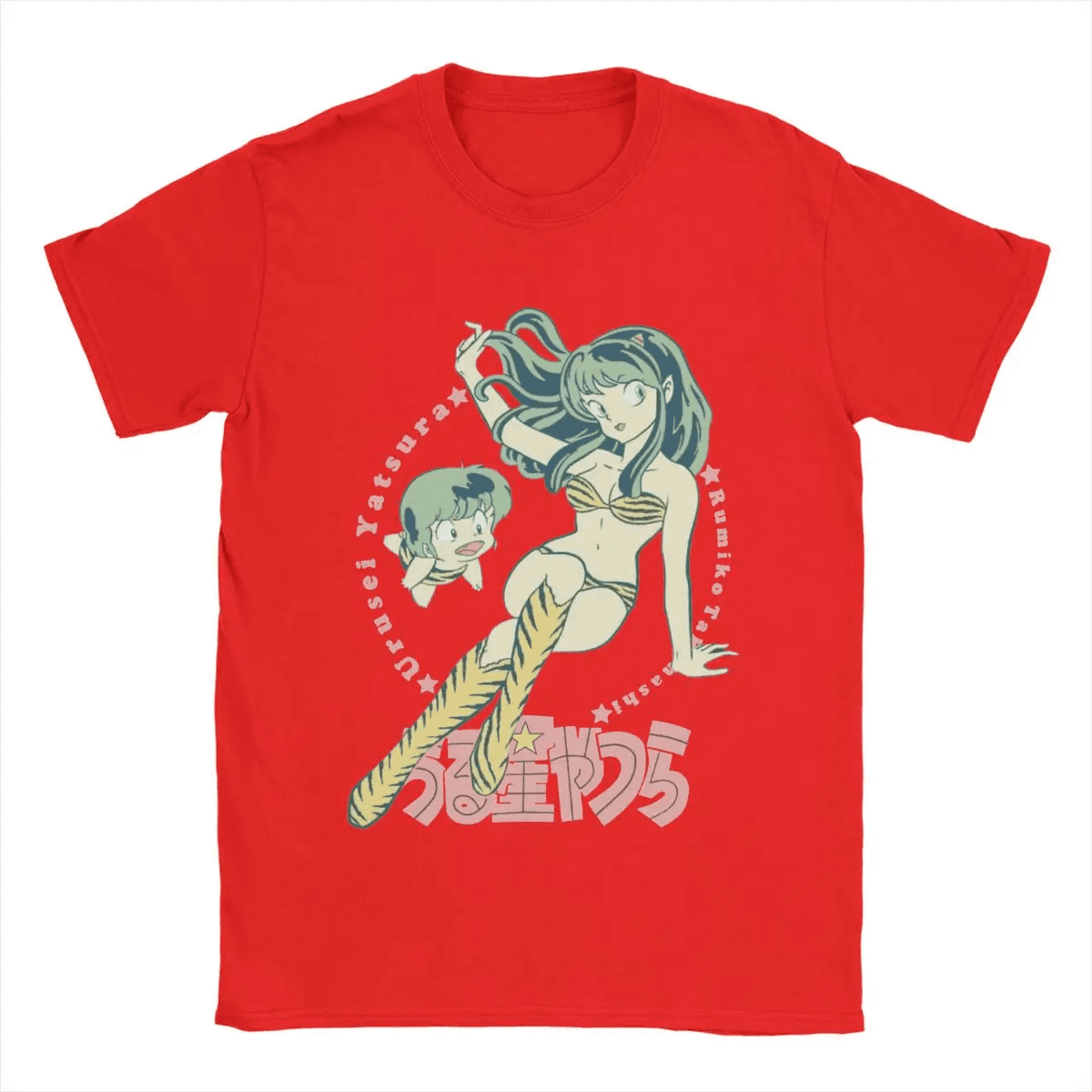Anime Urusei Yatsura Lum Printed Short Sleeve T-Shirt — detail 1