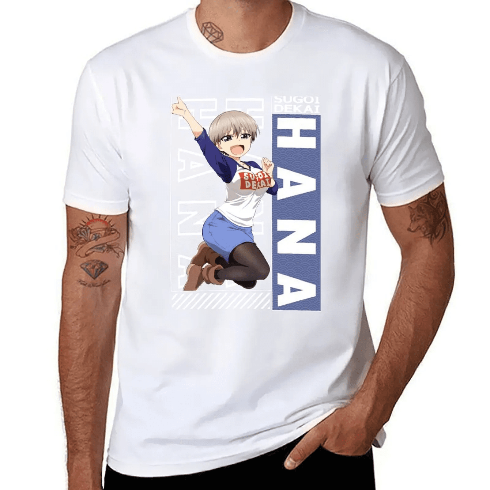 Uzaki-Chan Wants To Hang Out! Anime Hana Uzaki T-Shirt For Men — detail 1