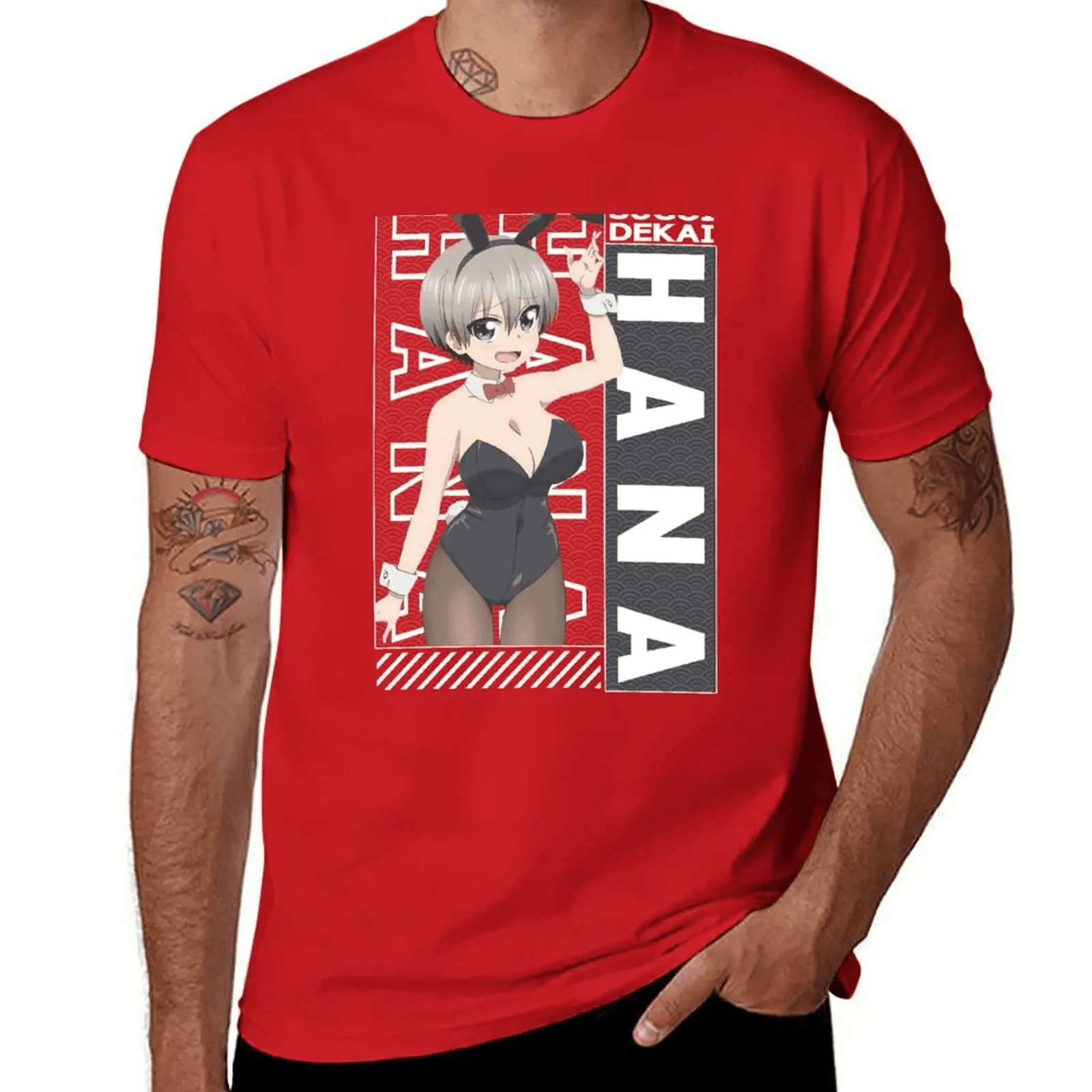 Anime Uzaki-Chan Wants To Hang Out! Hana Uzaki Bunny T-Shirt For Men — detail 1