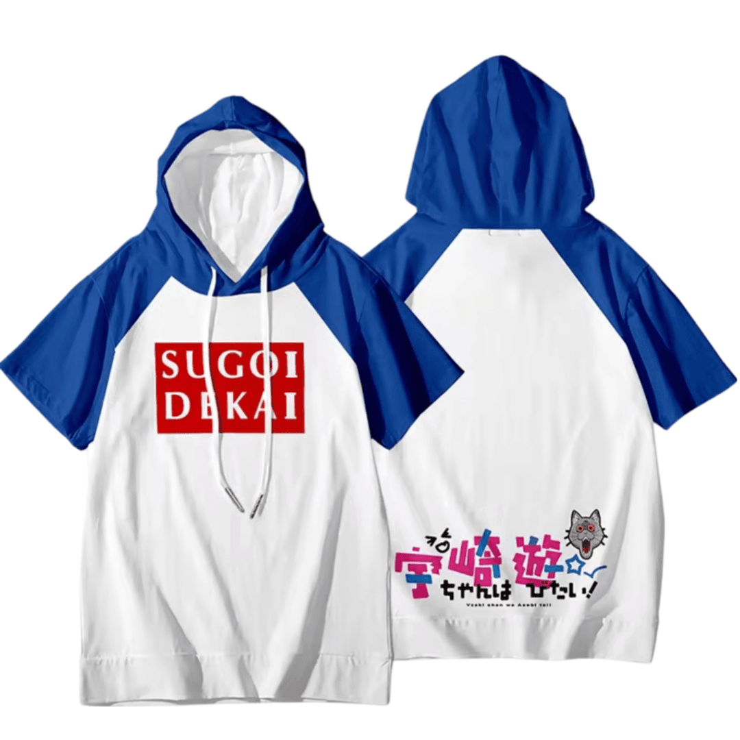 Anime Uzaki-Chan Wants To Hang Out! Sugoi Dekai Short Sleeve Hoodie