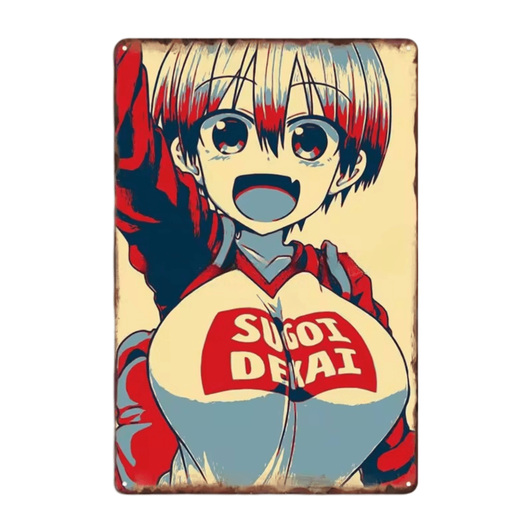 Anime Uzaki-Chan Wants To Hang Out! Hana Uzaki Metal Poster Wall Art — detail 1