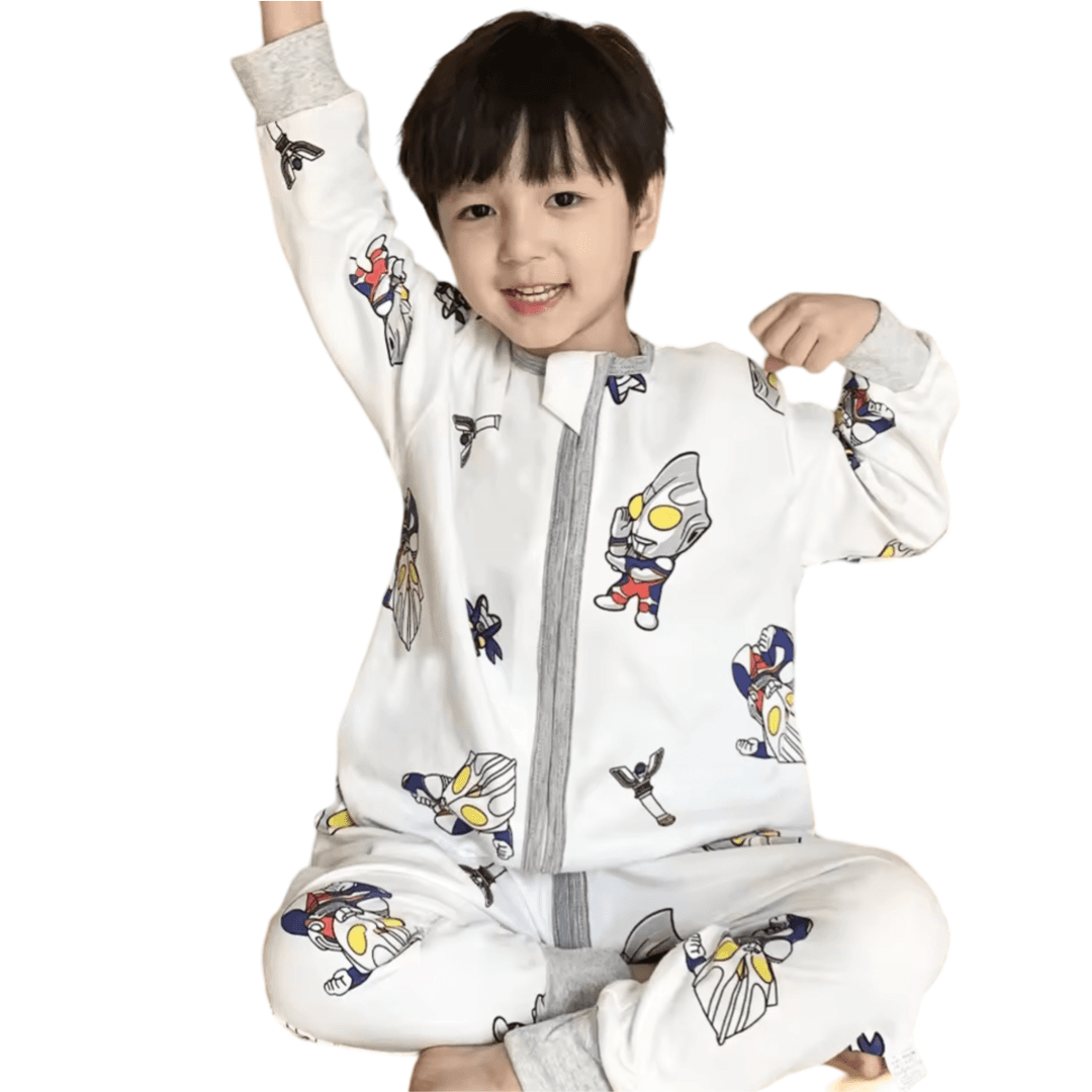 Anime Ultraman Children White Pajamas