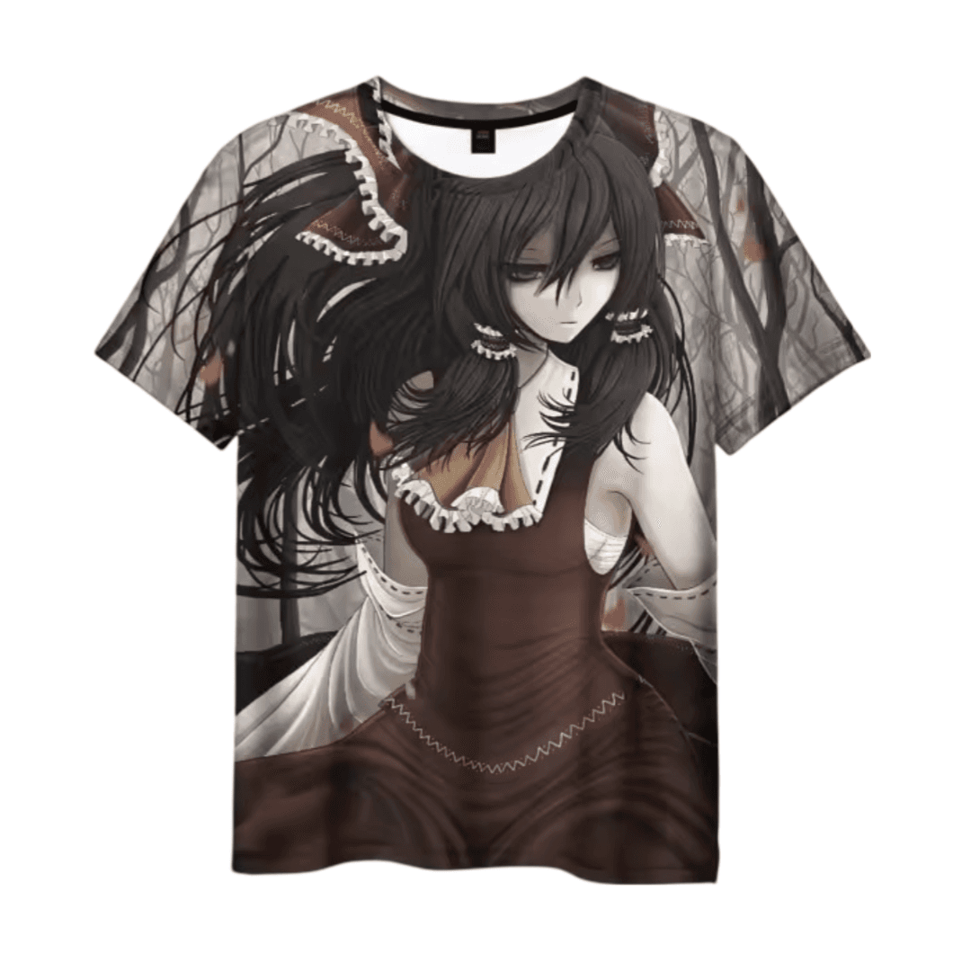 Anime Touhou Project Reimu Sad 3D Printed T-Shirt