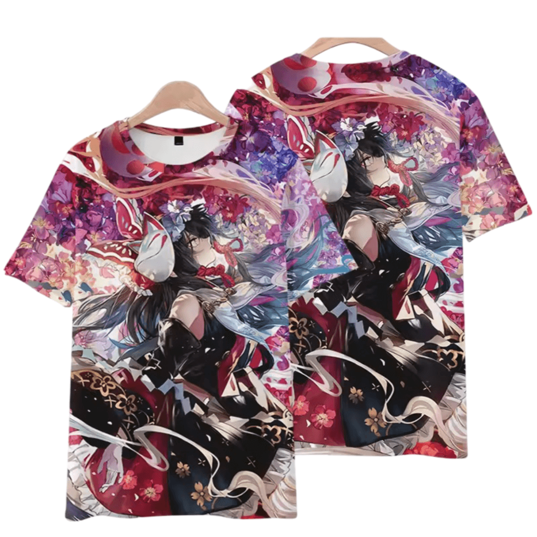 Anime Touhou Project Reimu Hakurei Printed Casual T-Shirt
