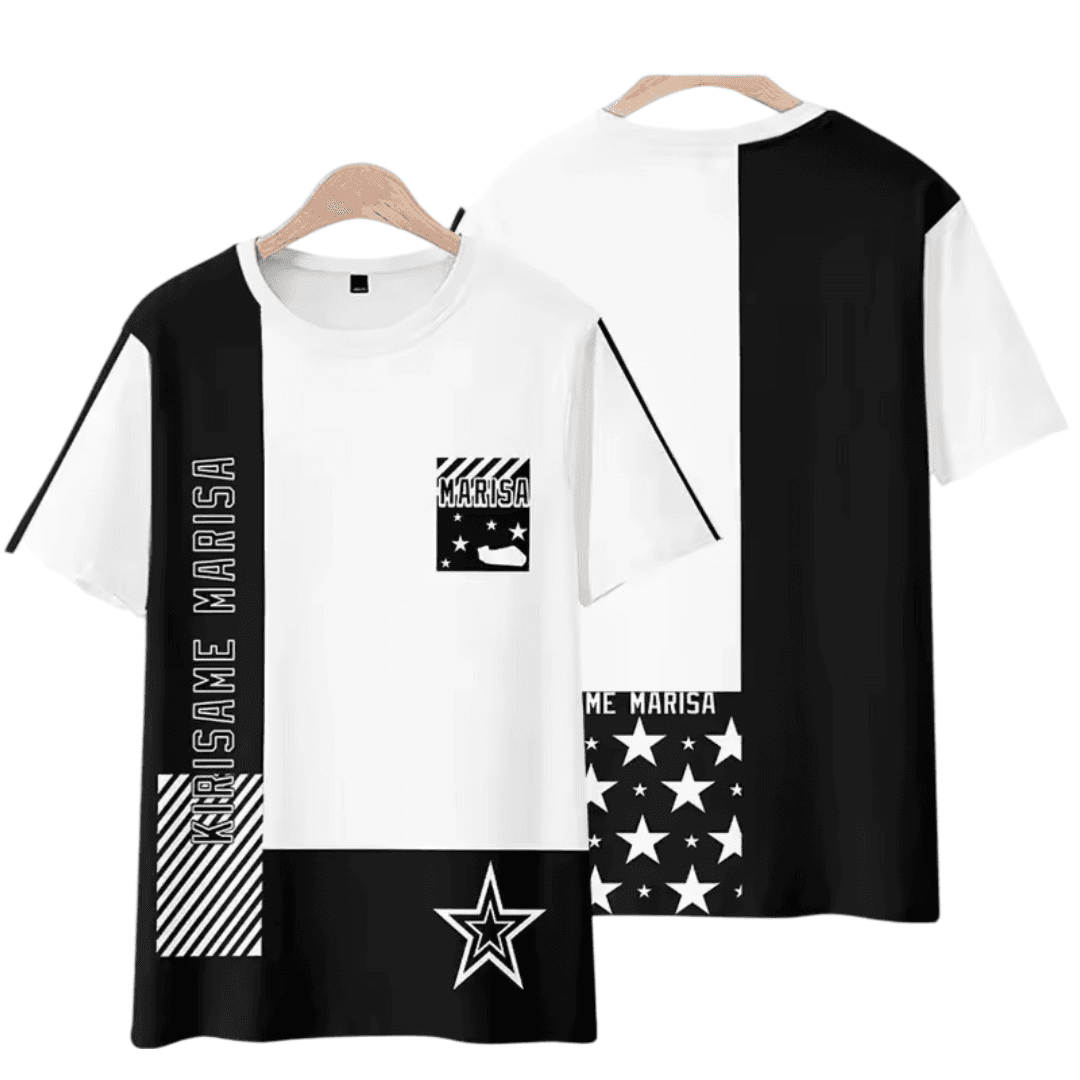 Anime Touhou Project Marisa Kirisame White And Black T-Shirt
