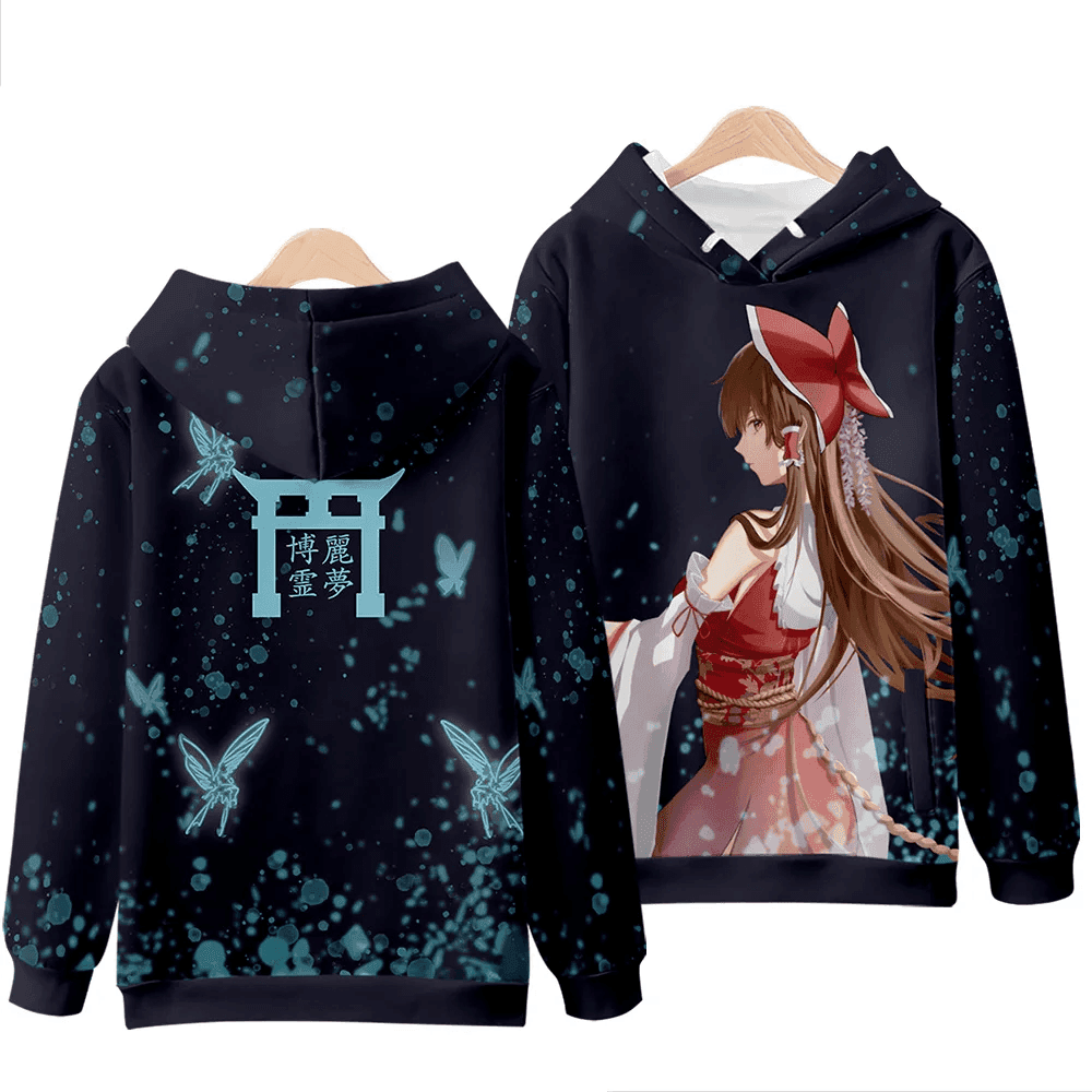 Touhou Project Anime Reimu Hakurei 3D Print Hoodie