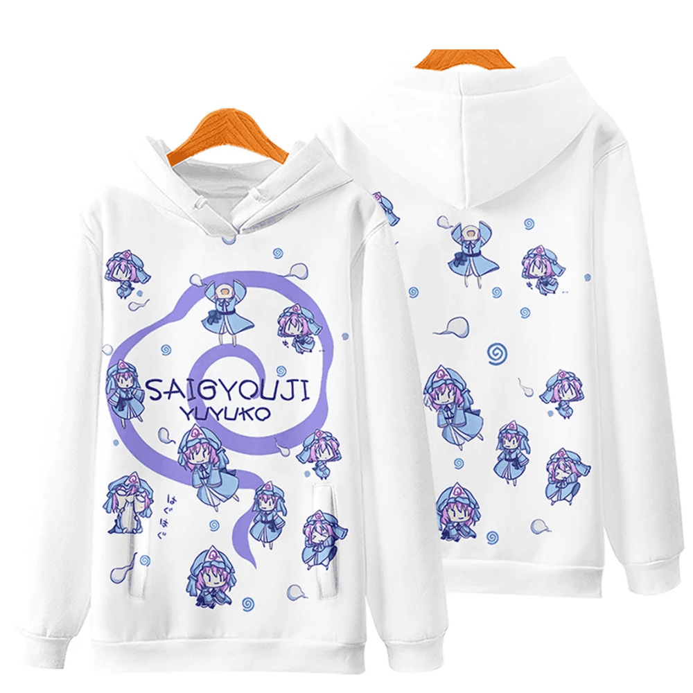 Anime Touhou Project Saigyouji Yuyuko 3D Print Hoodie