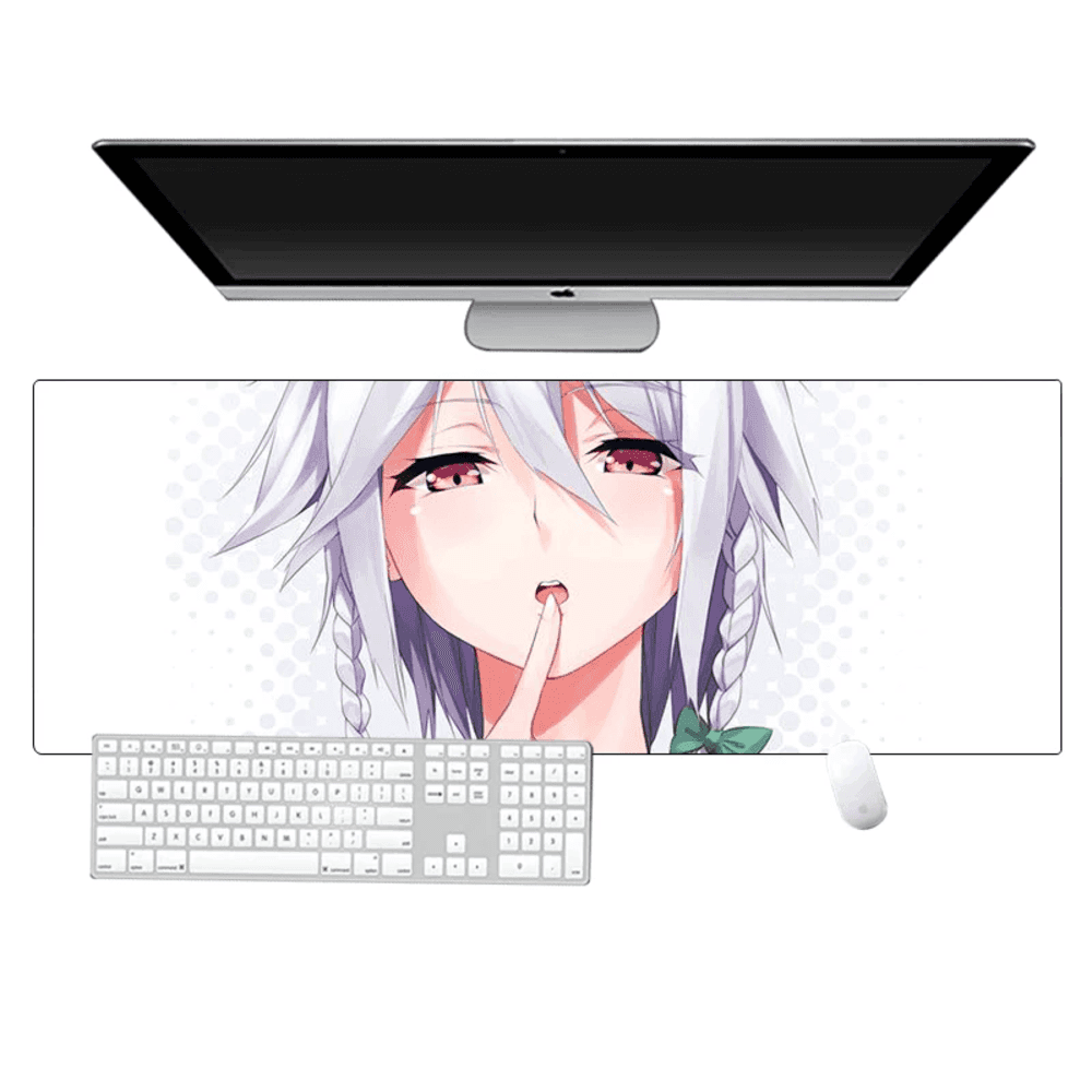 Touhou Project Anime Sakuya Izayoi Gaming White Mouse Pad