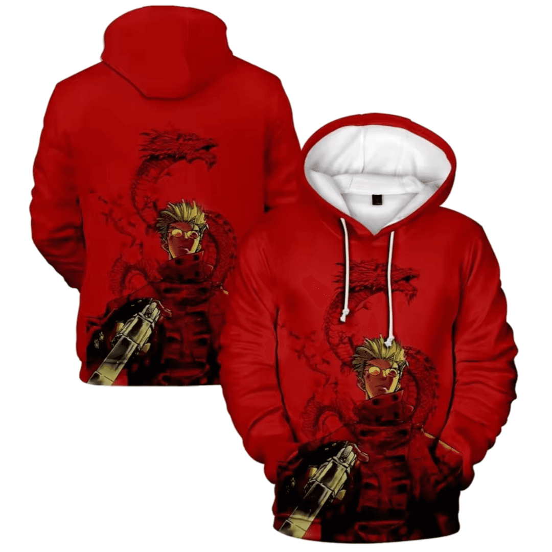 Anime Trigun Vash The Stampede 3D Printed Casual Red Hoodie