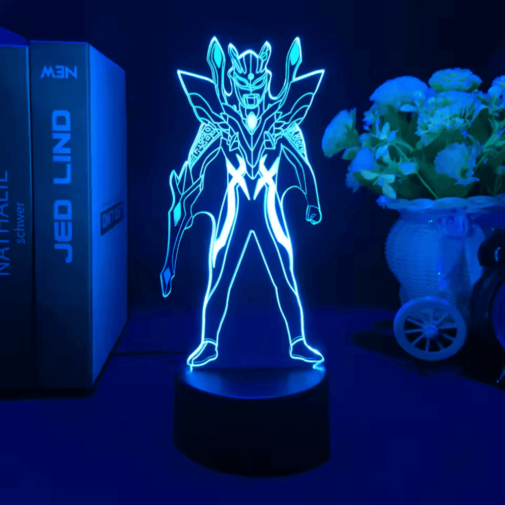 Ultraman Zero Anime Blue LED Acrylic 3D Illusion Night Light
