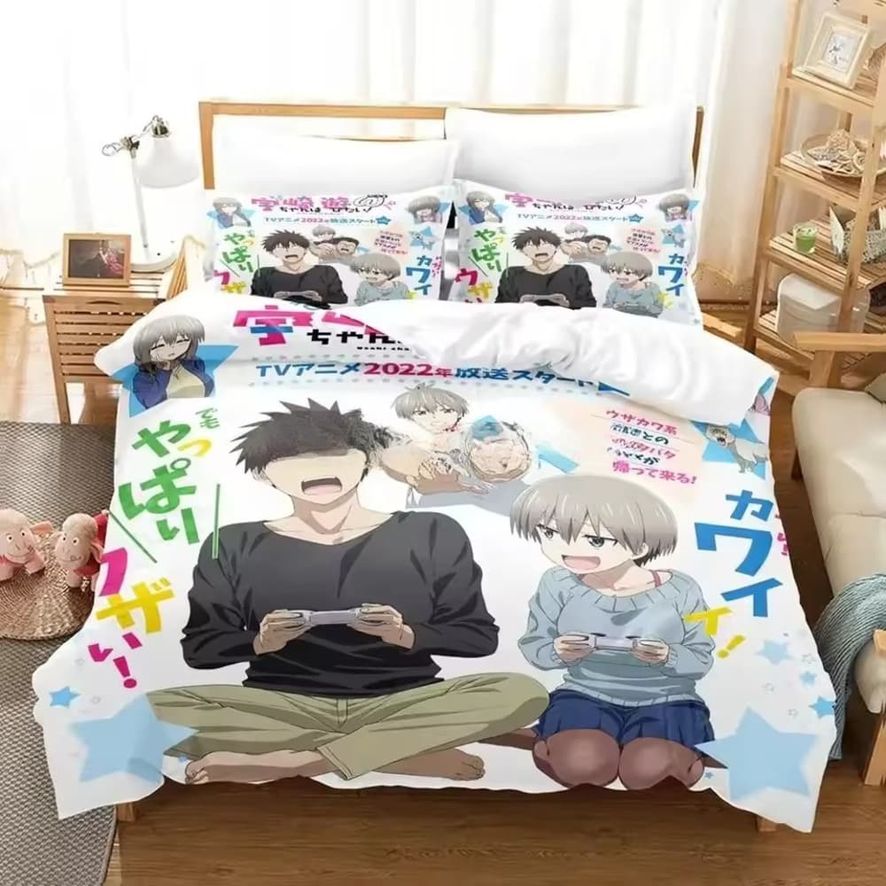 Anime Uzaki-Chan Wants To Hang Out! Character Fleece Bedding Set