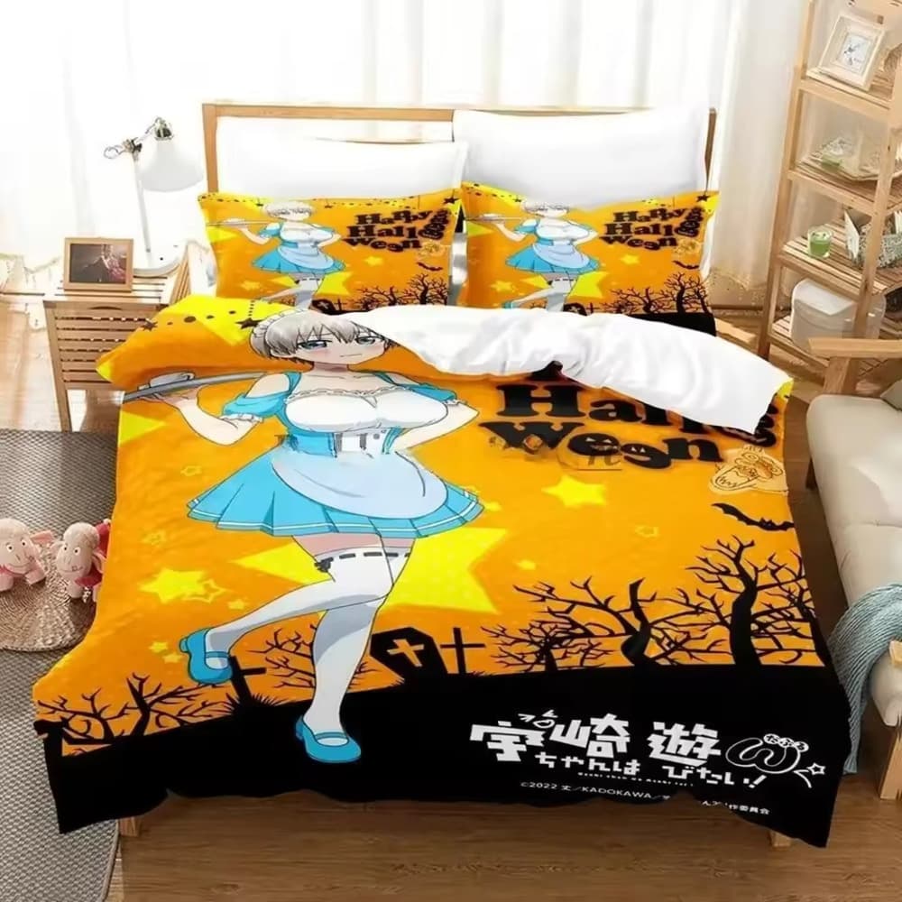 Anime Uzaki-Chan Wants To Hang Out! Halloween Hana Uzaki Bedding Set