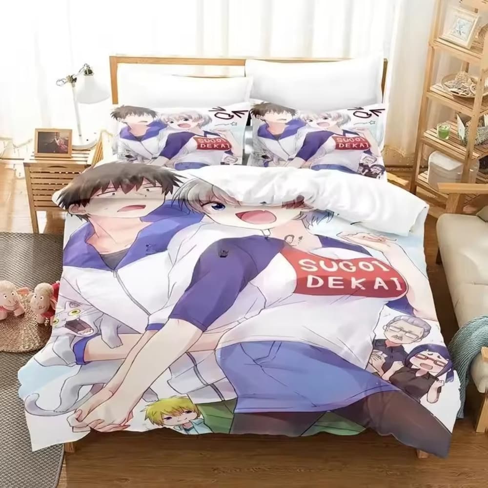 Anime Uzaki-Chan Wants To Hang Out! Hana Uzaki And Shinichi Sakurai Bedding Set