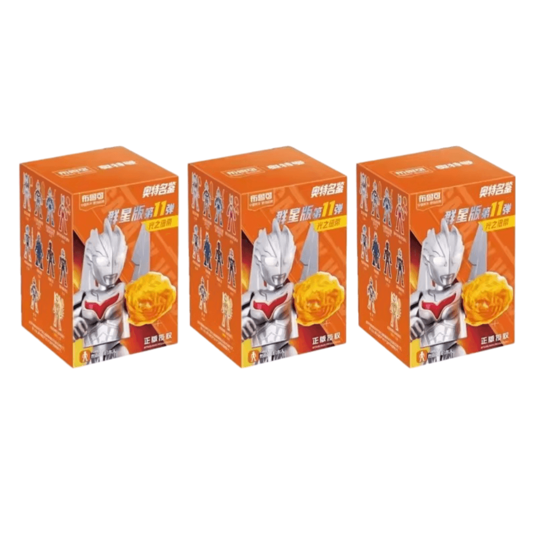 3Pcs Anime Blokees Ultraman Galaxy Version 11 Assembled And Movable Toy Blind Box