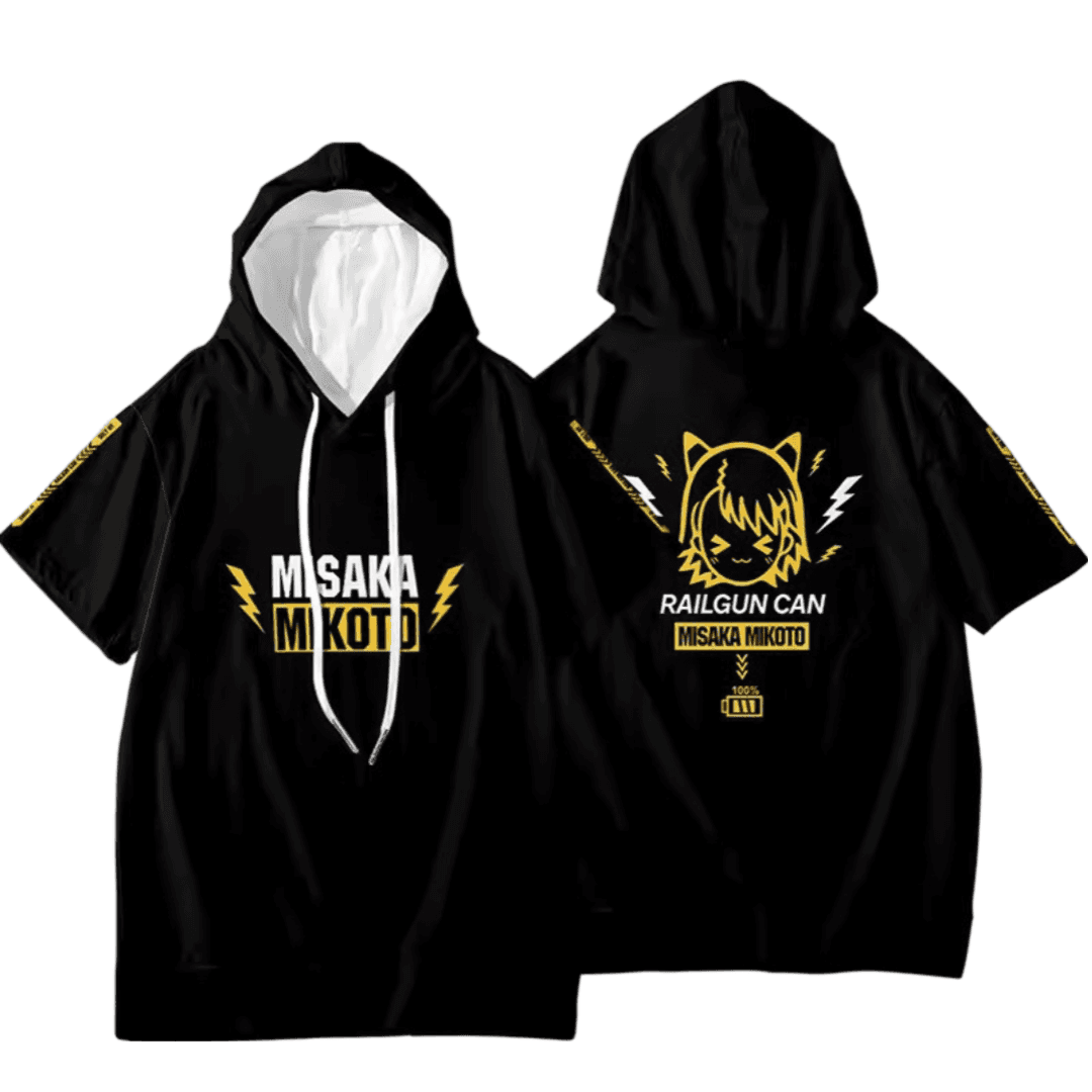 Anime A Certain Magical Mikoto Misaka Index Short Sleeve Hoodie