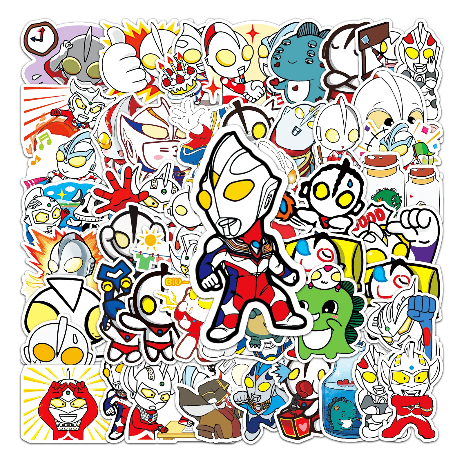 50Pcs Anime Ultraman Waterproof Stickers