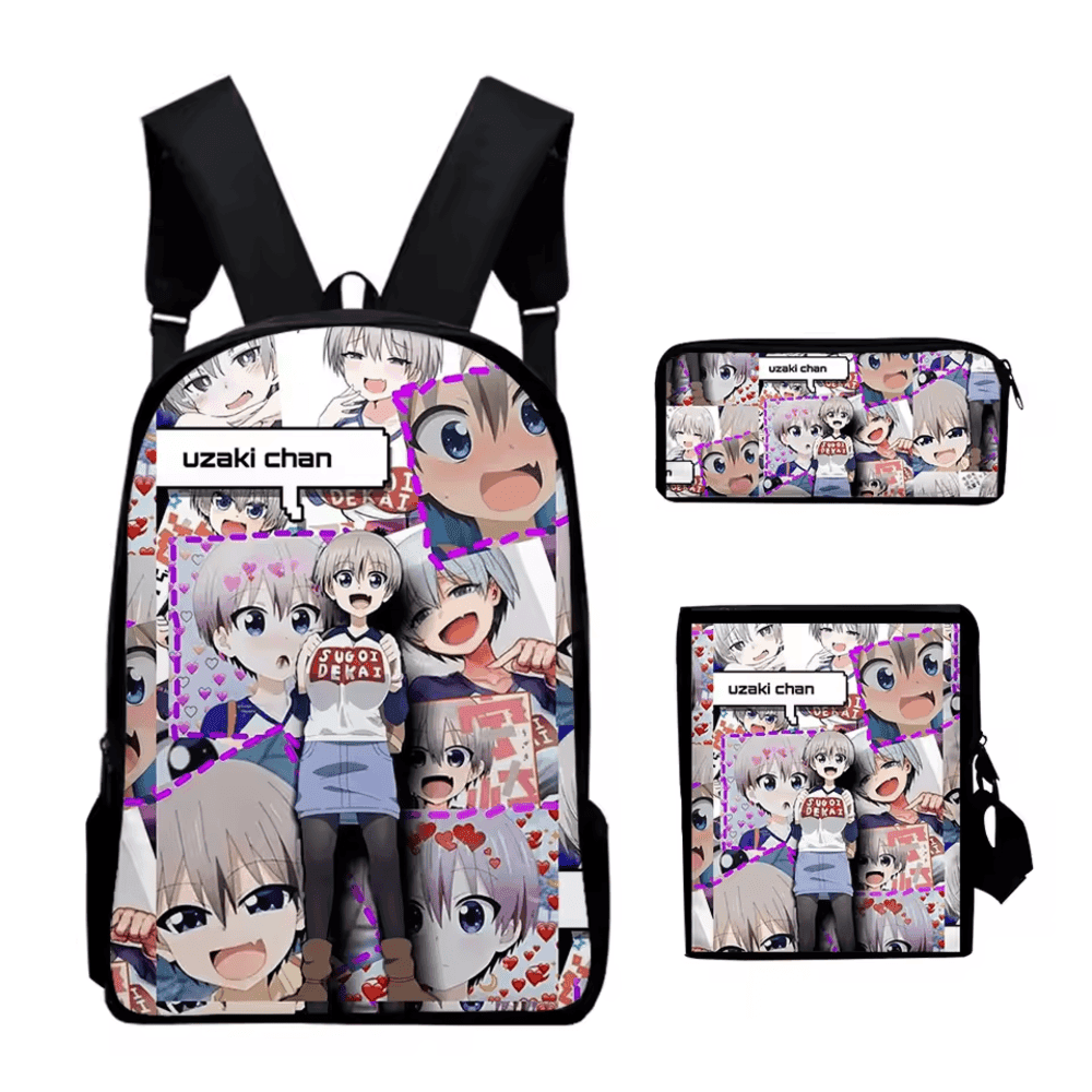 Uzaki-Chan Wants To Hang Out! Hana Uzaki Anime Backpack Pen Case With Waist Bag