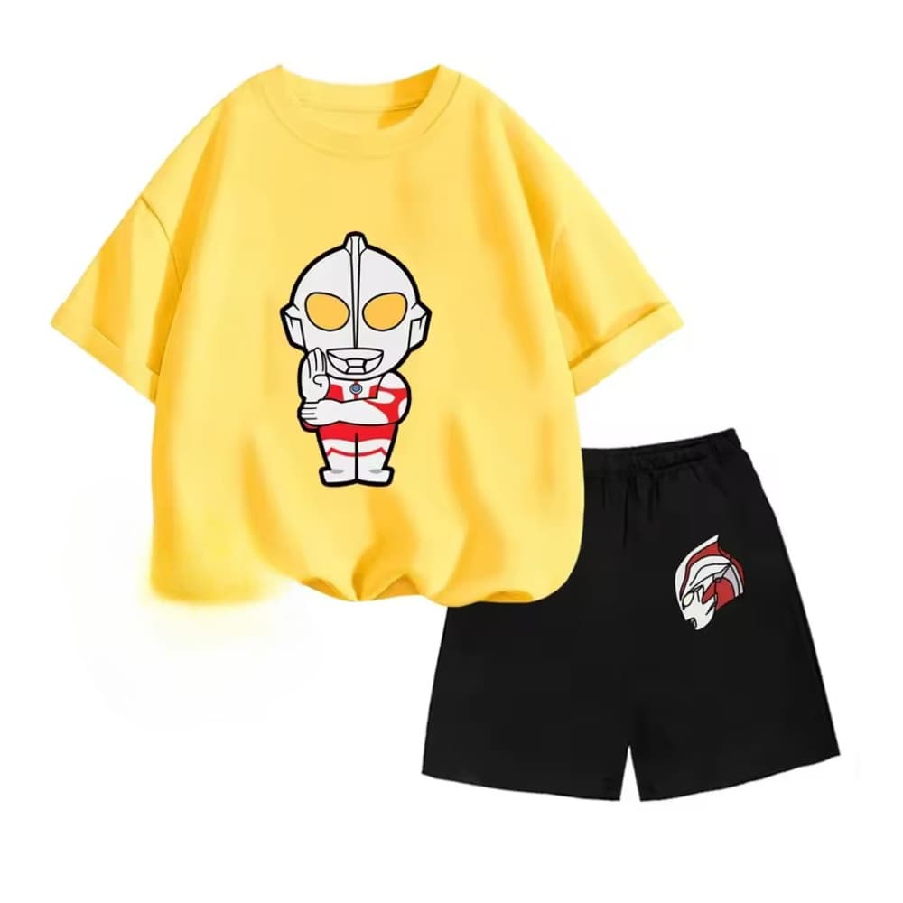 Ultraman Anime T-Shirt And Black Shorts Children Suit — detail 2