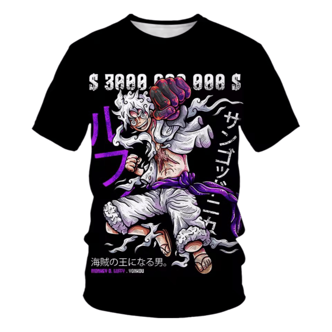 Anime One Piece Luffy Gear 5 3D Printed T-Shirt