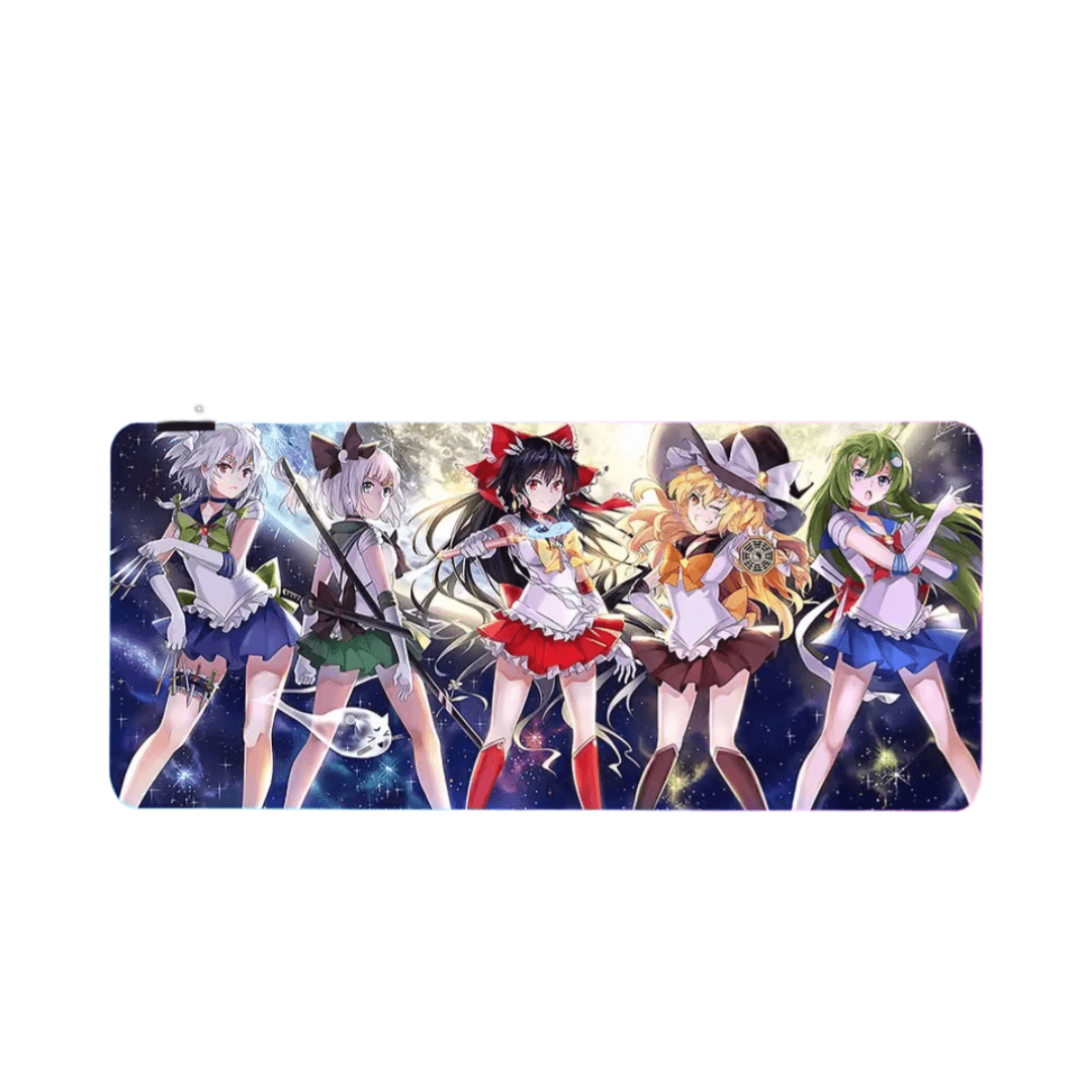 Anime Touhou Project Reimu Hakurei With Friends LED Glowing Mouse Pad