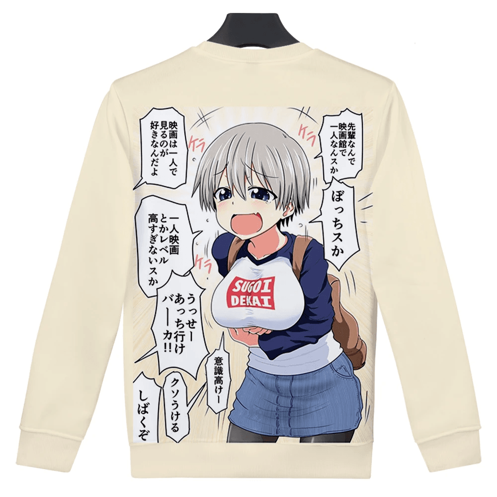 Anime Uzaki-Chan Wants To Hang Out Hana Uzaki Long Sleeve Sweatshirt — detail 1