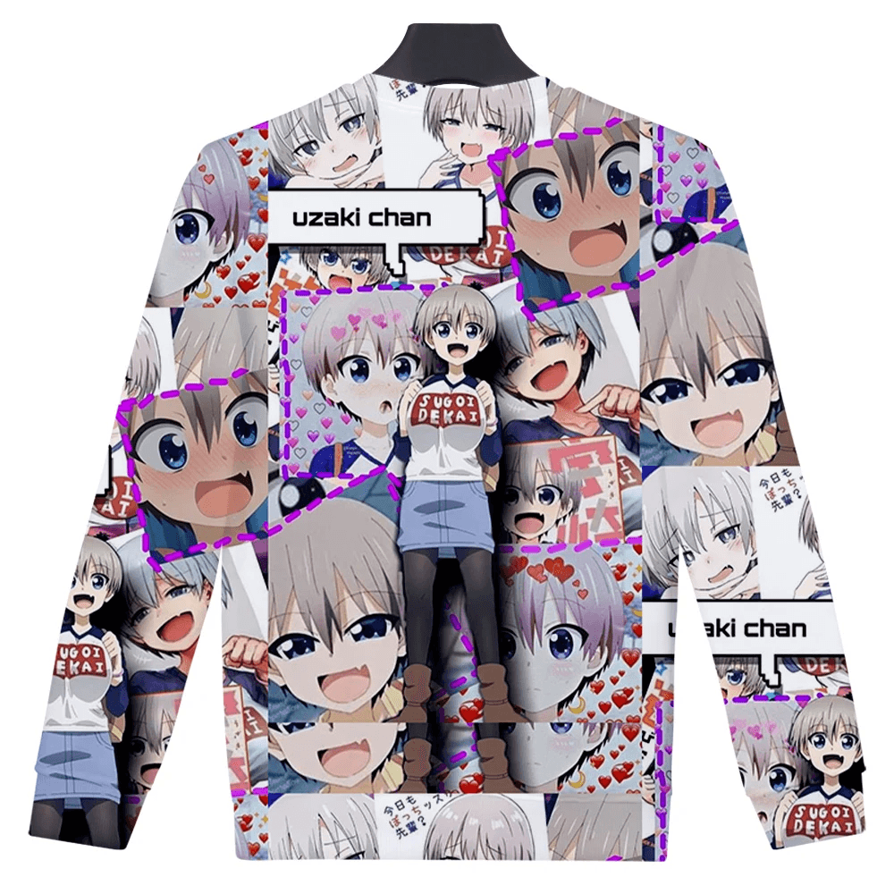 Uzaki-Chan Wants To Hang Out Anime Hana Uzaki Long Sleeve Sweatshirt — detail 1