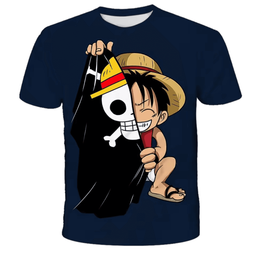Anime One Piece Flag With Luffy 3D Printed T-Shirt
