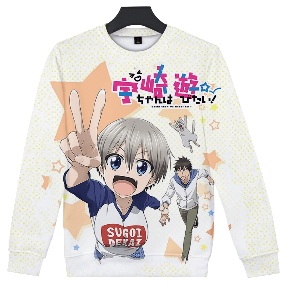 Anime Uzaki-Chan Wants To Hang Out Shinichi And Hana O-Neck Sweatshirt