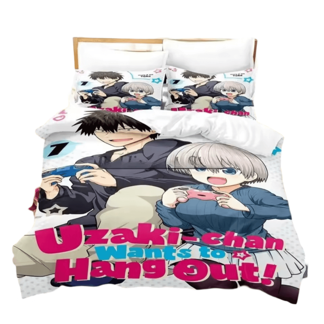 Uzaki-Chan Wants To Hang Out! Anime Hana Uzaki And Shinichi Sakurai 3D Printed Bedding Set