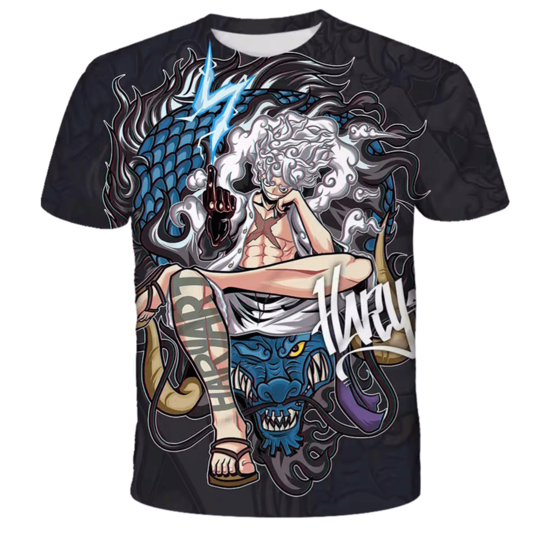 Anime One Piece Luffy Gear 5 Vs Kaido 3D Printed T-Shirt