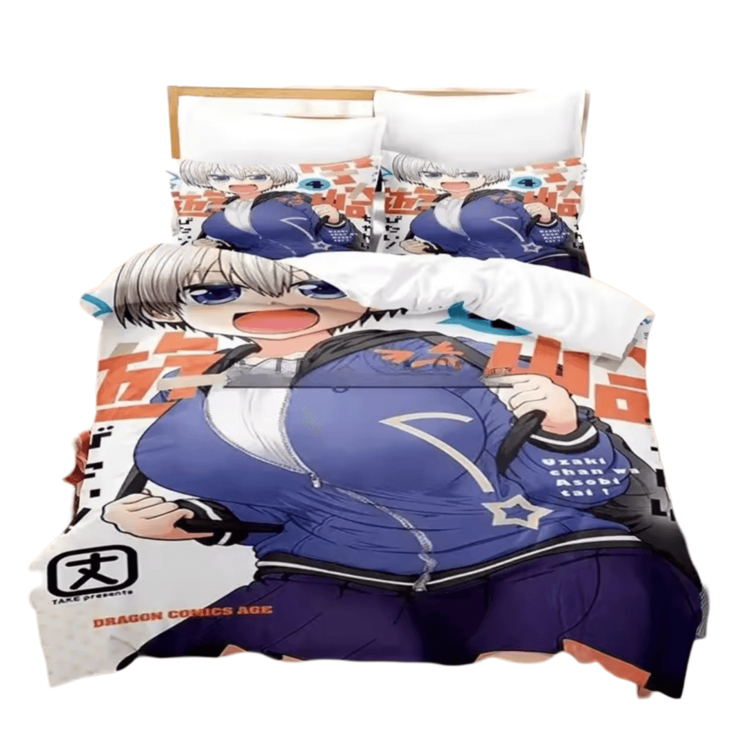 Uzaki-Chan Wants To Hang Out! Anime Hana Uzaki Printed Bedding Set