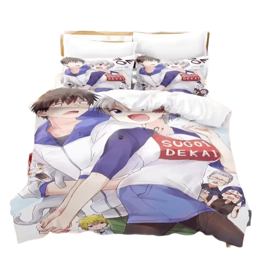 Anime Uzaki-Chan Wants To Hang Out! Hana Uzaki And Shinichi Sakurai Printed Bedding Set