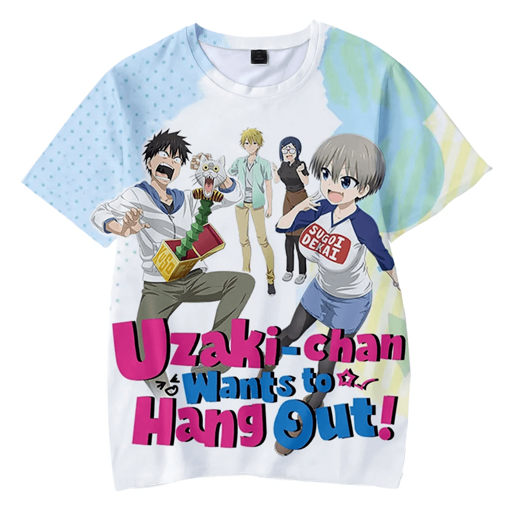 Anime Uzaki-Chan Wants To Hang Out Season 2 Characters 3D Print T-Shirt