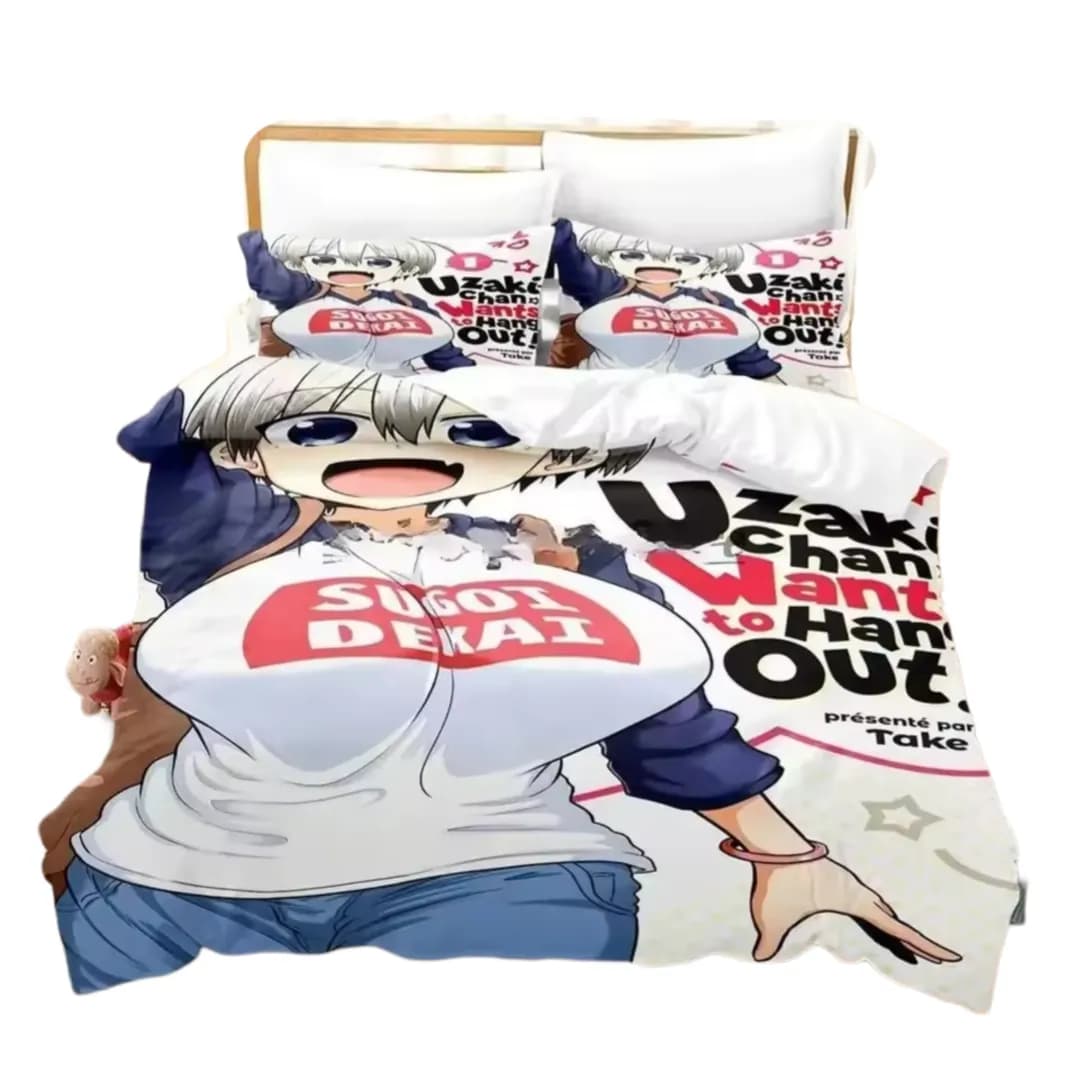 Uzaki-Chan Wants To Hang Out! Hana Uzaki Printed Anime Bedding Set