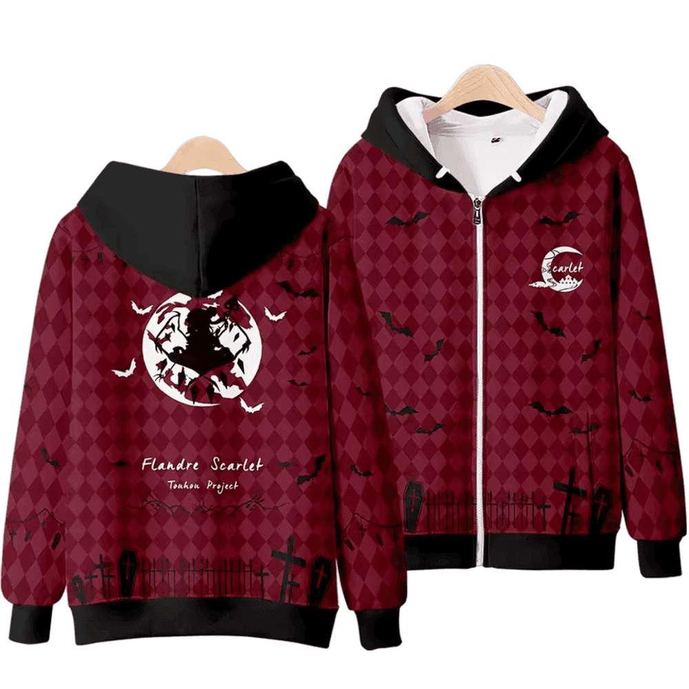 Touhou Project Flandre Scarlet Anime Zipper Hoodie